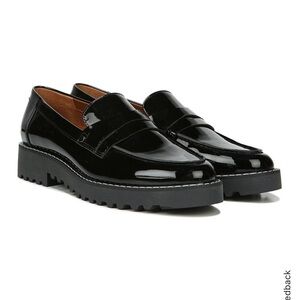 Franco Sarto Cassandra Black Patent Leather Loafers